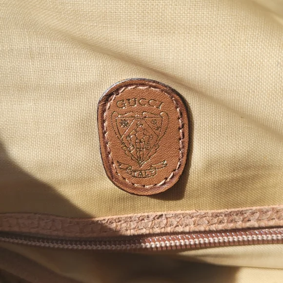 Gucci Vintage Two Tone Two Way Travel Bag